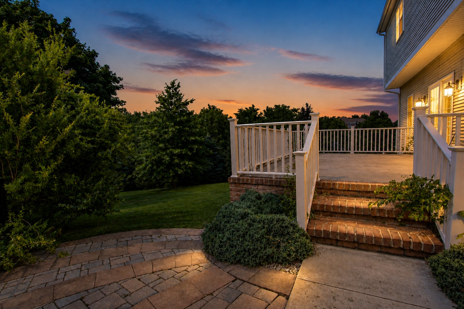 After — Backyard · Dusk